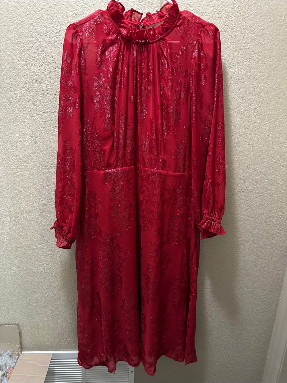 Vintage Liz Claiborne Shimmery Red dress perfect vintage look for the holidays!